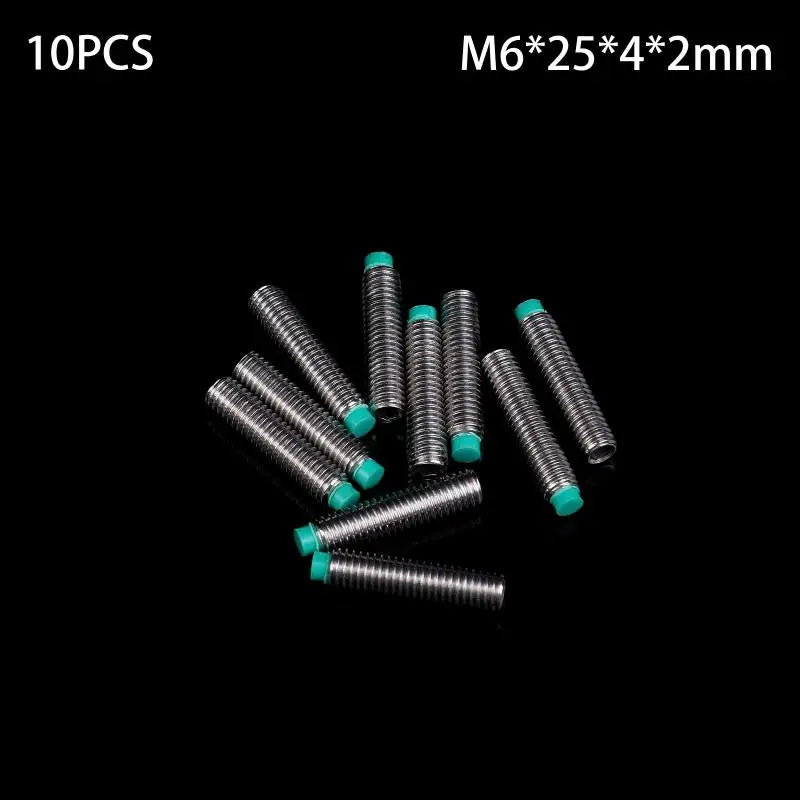 POM Head Stainless Steel M6 Buffer Screw 10PCS | Nylon Tip Wire Setting Machine Rice Screw
