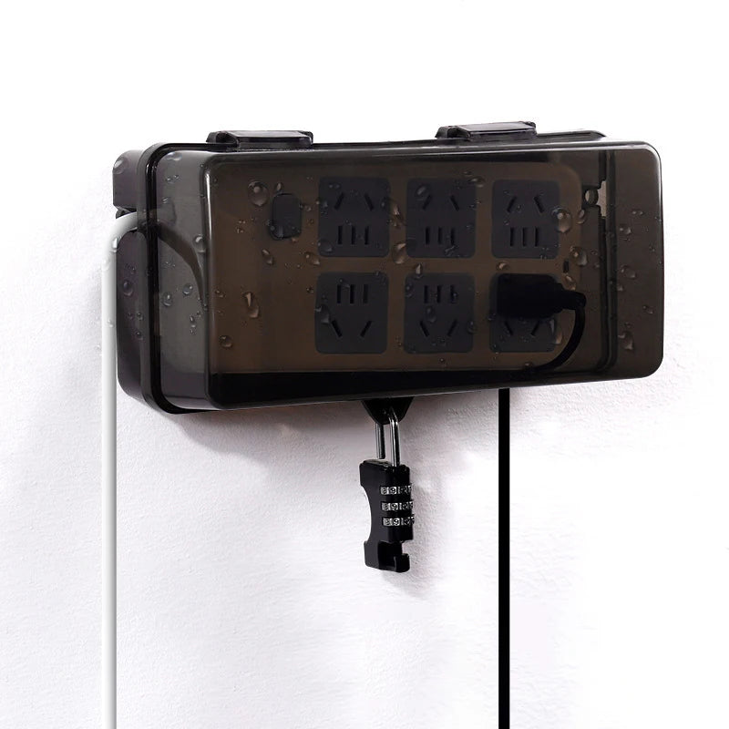 New 6 Outlets Plastic Cable Management Box Electrical Boxes Rain-Proof Weather Proof Plug Box Lead Cover For Protect Outlet Plug
