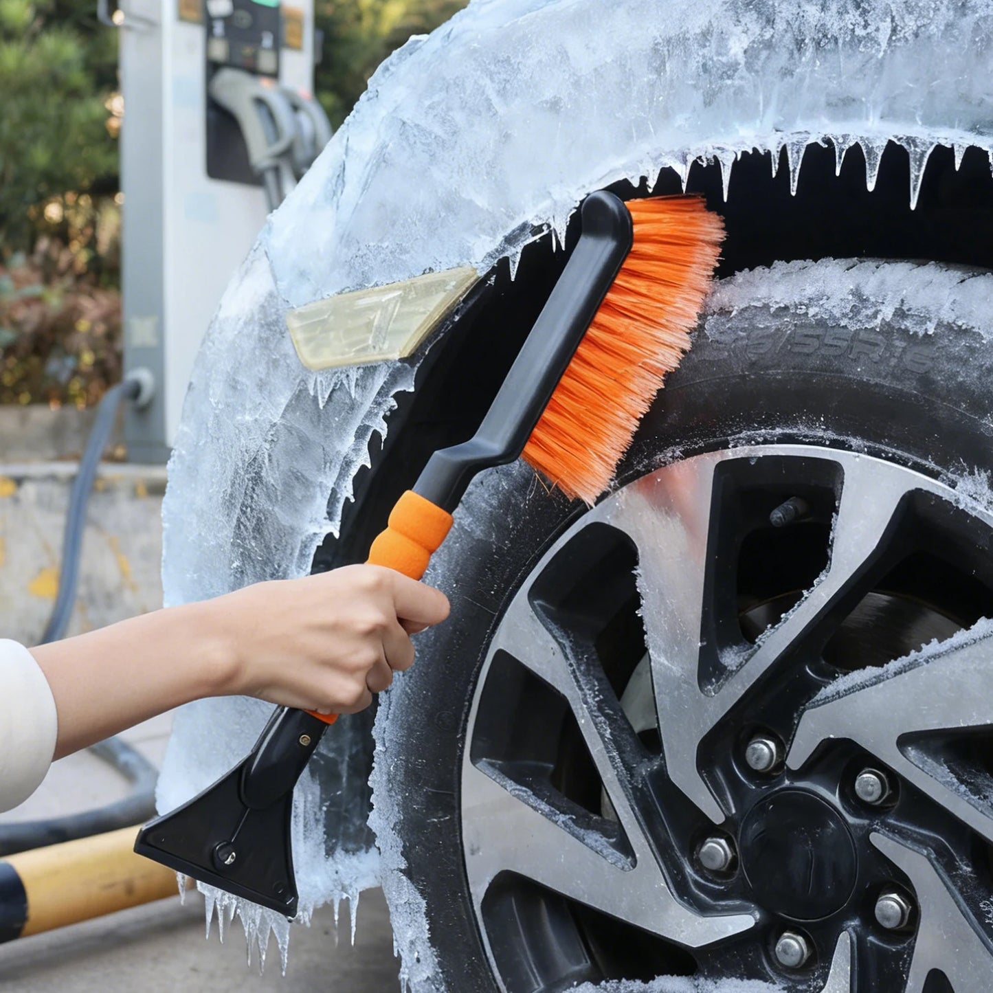 Ice Scrapers for Car Windshield 2 in 1 Snow Scraper and Brush Ergonomic Foam Grip Snow Cleaner for Car Window Ice Scraper 43cm