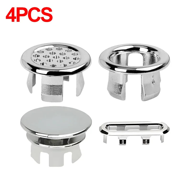 Sink Overflow Ring Cover Plug Bathroom Basin Drain Hole Cap 4/1PCS