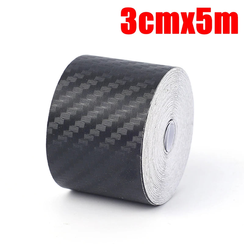 3D Carbon Fiber Sticker – Car Threshold Protective Film Anti-Scratch Waterproof Matte Black Nano Sticker Tape for Car Body
