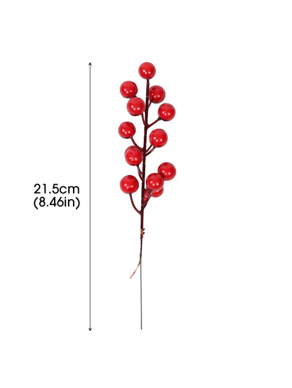 20/1Pcs Christmas Artificial Berries Fake Holly Berry Flower Stamen Bouquet DIY Christma Wreath Xmas New Year Gifts Table Decor
