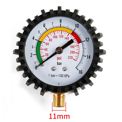 0–220psi Car Tire Air Pressure Gauge for Inflator Pump, Tire Repair Tool with 11mm & 13mm Thread Diameter