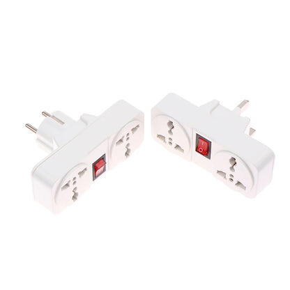 UK/EU Plug Adapter with Switch Universal Extension Socket 10A 250V