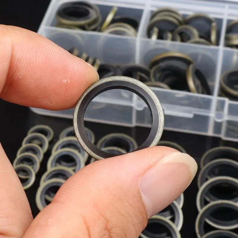 Car Oil Pan Drain Gasket Kit — Rubber Oil Drain Plug Washer Seal Set M6 M8 M10 M12 M14 M16