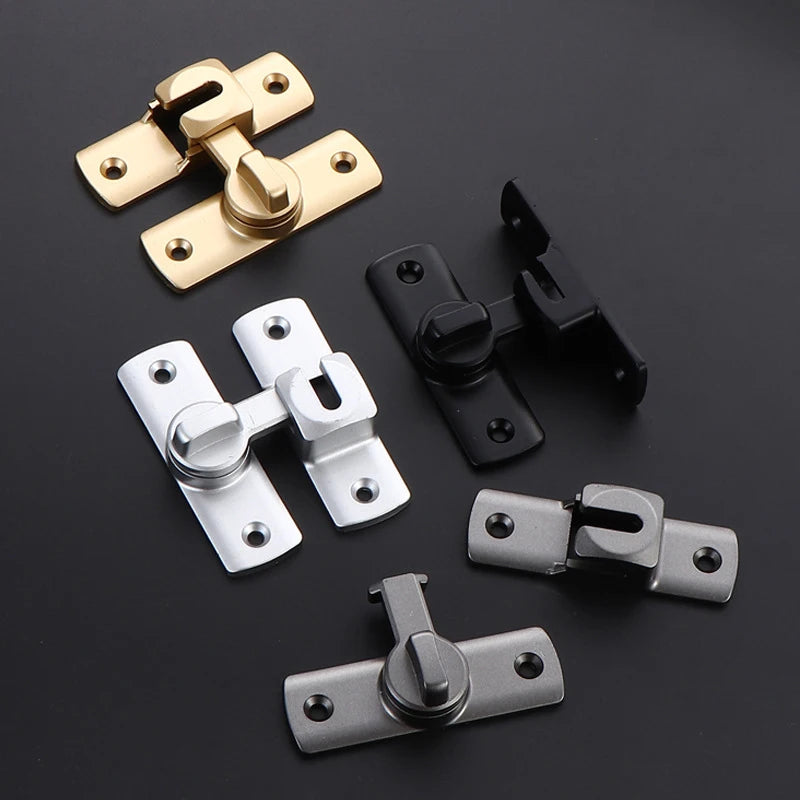 New Punch-free Hasp Latch Door Lock Black Cabinet Locks Kids Safety Lock  Sliding Door Anti-pried Hook Lock Hardware