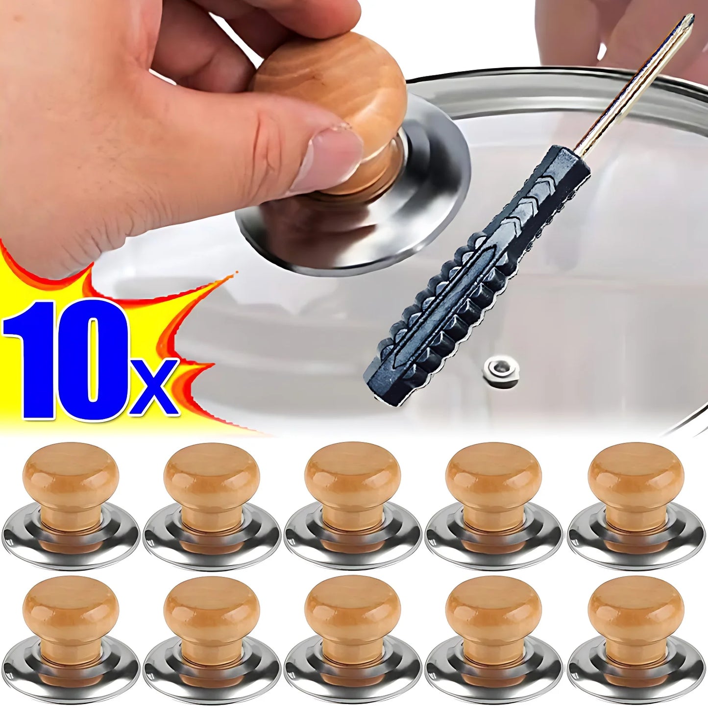 10/1Pcs Universal Pot Lid Handle Cookware Anti-Heat Hand Grip Pan Cover Replacement Lid Knob Handle Pot Caps Kitchen Accessories