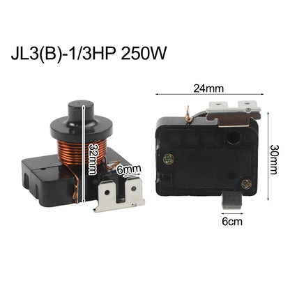 Refrigerator Compressor Start Relay for Threeplug 1/5 1/6 1/3 1/2HP Starters Replacement Starter for Fridge Cooling Units
