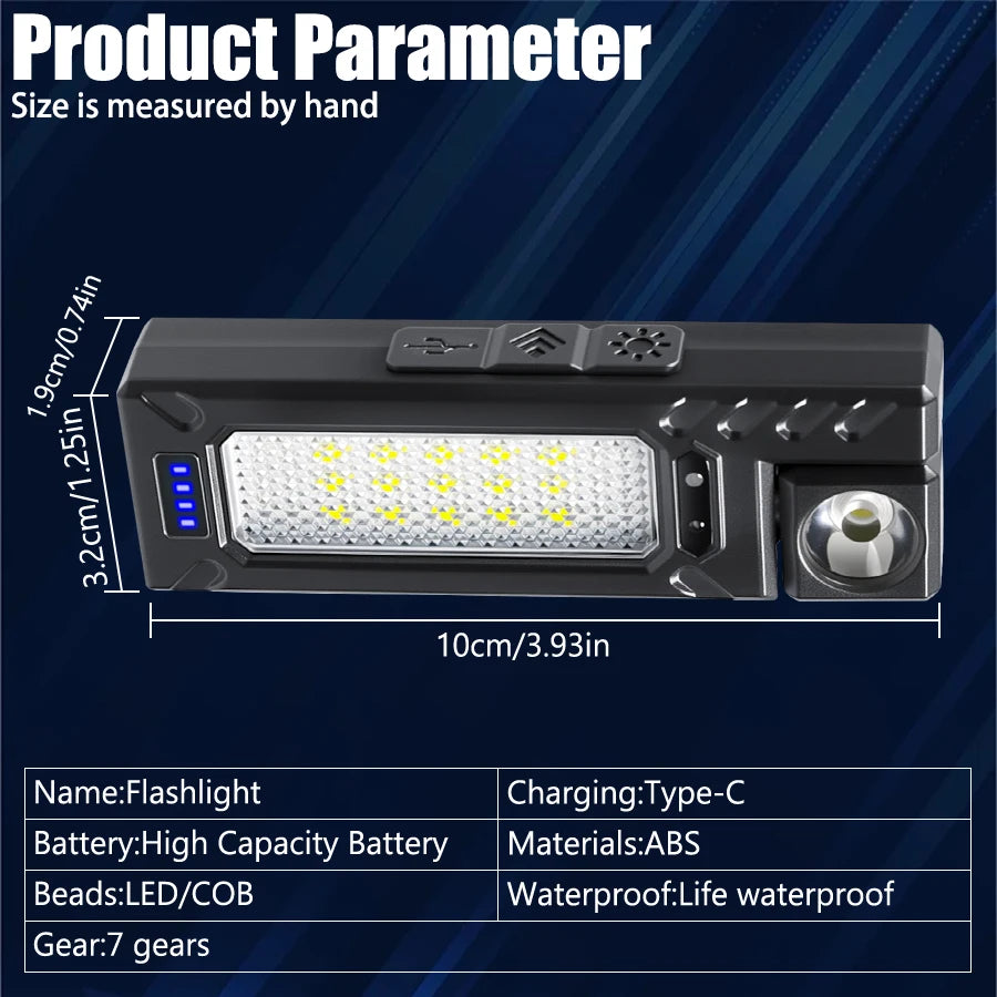 Mini Sensor LED Flashlight Rechargeable Torch with Magnet Portable Hat Clip Light Outdoor Waterproof for Camping Fishing Lantern