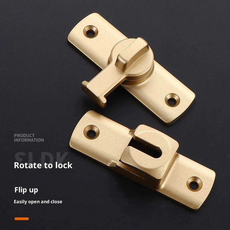 New Punch-free Hasp Latch Door Lock Black Cabinet Locks Kids Safety Lock  Sliding Door Anti-pried Hook Lock Hardware