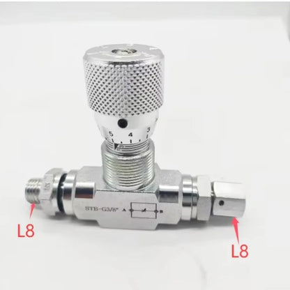 Two Way Throttle Valve with 08L Connector for Hydraulic and Pneumatic Circuits Carbon Steel Construction with NPT Female Thread