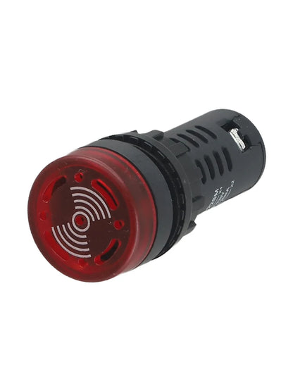 22mm Sound & Light Alarm — AD16-22SM Red LED Buzzer, AC/DC 12V/24V/220V