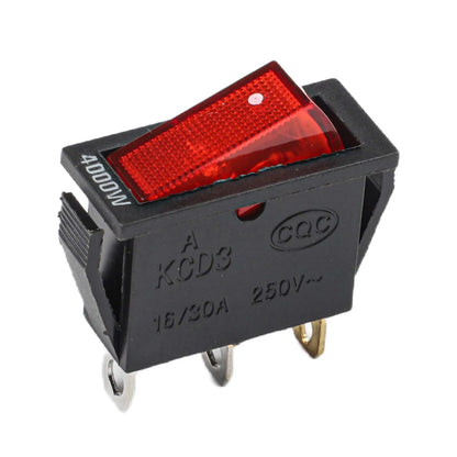 KCD3 Red Button On-Off 3Pin DPST Plastic And Metal Boat Car Rocker Switch 15A20A 250V125VAC 31x14x32mm Electrical Appliances