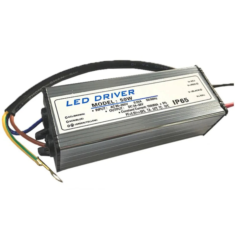 LED Driver Power Supply 10W-60W 300-1800MA Floodlight Transformer Waterproof 44*25*21Mm Overload Protection Electronic Component