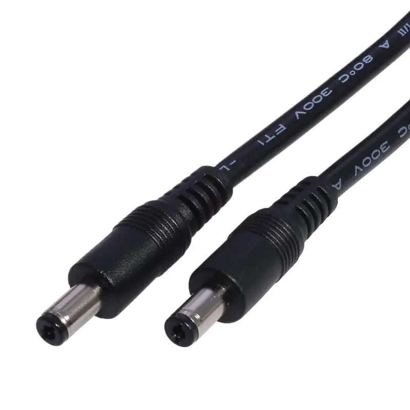 Male Plug to Male Power Supply Adapter Wire for LED Light Speaker J60A DC5521 to DC5521 Cable 18AWG DC5.5mm x 2.1mm