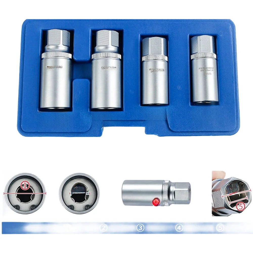 Double Head Bolt Extractor 6mm 8mm 10mm 12mm For Broken Stripped Screws Removal Tool With Internal Roller Design And 1/2 Inch