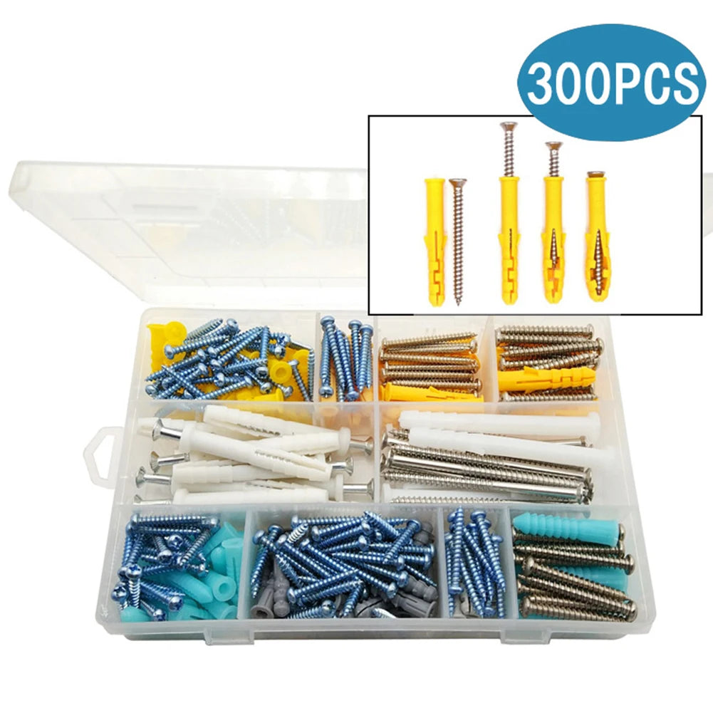 300pcs M5 M6 M8 Self Tapping Expansion Screw High Strength Self-tapping Screws Kit Wall Anchors And Screws For Drywall Tools
