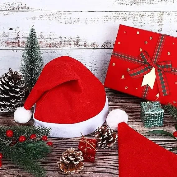 50/1PCS Adults Kids Christmas Hats Non-Woven Fabric Santa Claus Xmas Hats Cap Merry Christmas New Year Party Festival Decor Gift
