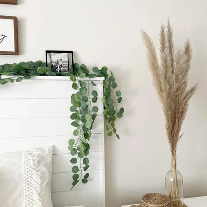 2.2M Artificial Eucalyptus Garland – Green Eucalyptus Vine Plant for Wedding Arch, Wall & Home Garden Decoration