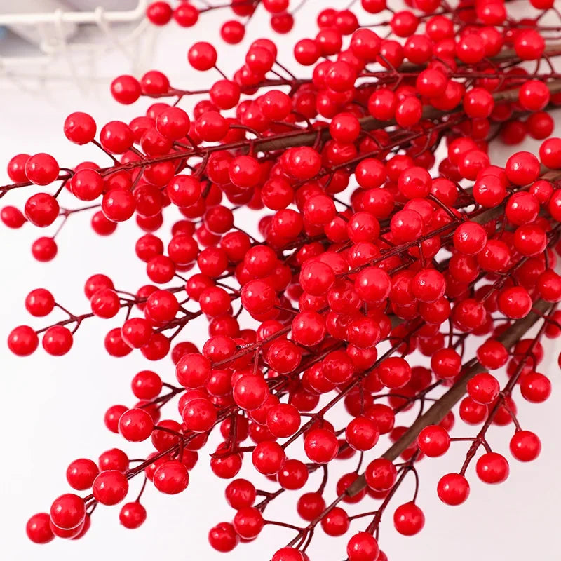 Artificial Red Berry Bouquet — Foam Christmas Decor, 46cm, 1/2/5/10pcs