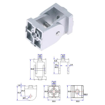 Zinc Alloy Hinge Industrial Aluminum Angle Connector for 20/30/40 Profiles