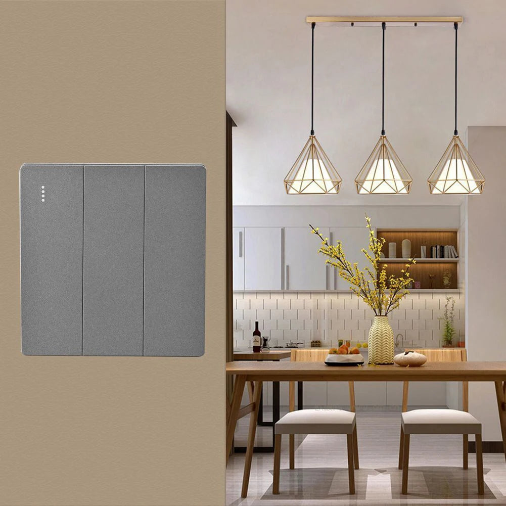 None Gray Button Switch Switches 1 2 3 Gang 86mm Flame Frameless PC Material Push Retardant Rocker Switch None