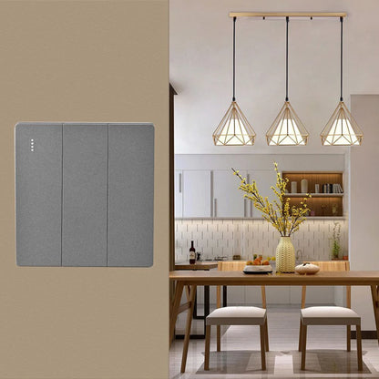 None Gray Button Switch Switches 1 2 3 Gang 86mm Flame Frameless PC Material Push Retardant Rocker Switch None