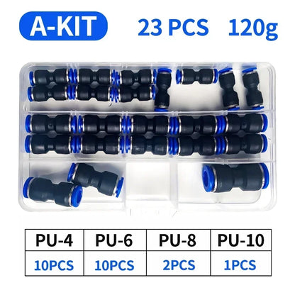 PU Pneumatic Straight Push-In Fitting — PU4 PU6 PU8 PU10 PU12, 4–12mm Air Hose Tube