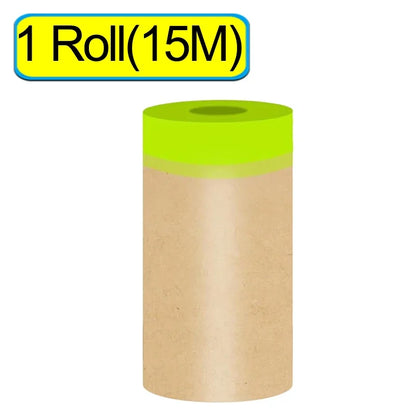 Pre-Taped Masking Film for Automotive Paint Cabinet Furniture Dust Protection 15m