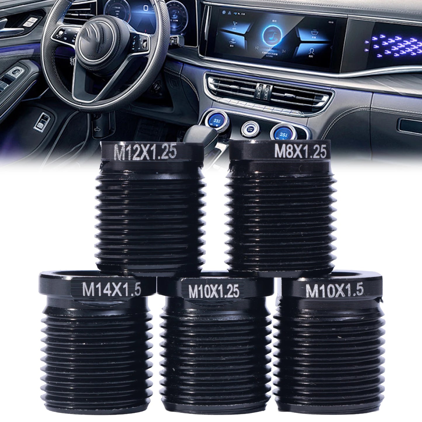Car Shift Knob Adapter Screw Nut Thread Reducer Converter Aluminum Alloy Universal Gear Shifter Lever Head Connector Fastener