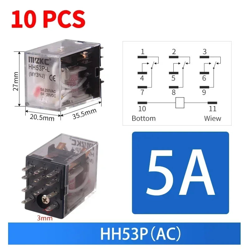 HH52P HH53P HH54P HH62P HH63P HH64P Miniature Control Relays Bulk Pack AC12V DC24V AC220V Small Intermediate Power Relay Module