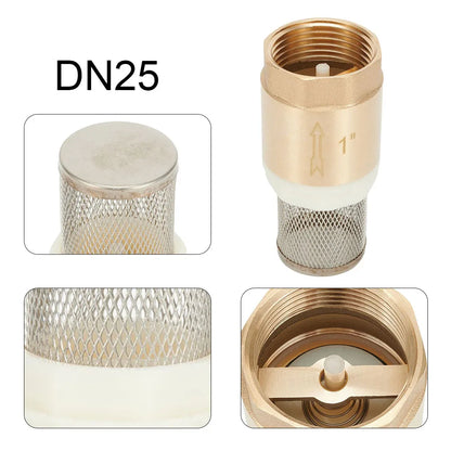 Brass Foot Valve DN25 With Check Valve Stainless Steel Basket Suction Basket 1 Inch Internal Thread Foot Valve 25 Mm