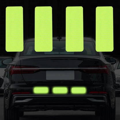 Car Bumper Reflective Safety Strip Stickers – Warning Reflector Tape for Auto Exterior & Interior (10pcs)