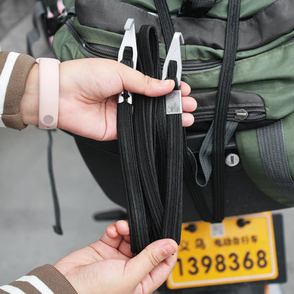 Motorcycle Luggage Strap with Aluminum Hooks Adjustable Flat Bungee Cord for Helmet Saddlebag Tie Down Elastic Cargo Rope 92cm