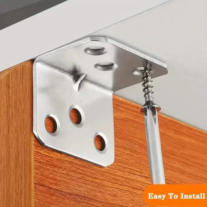 Universal Stainless Steel 90 Degree Corner Bracket Right Angle Fixed Bracket for Wood Furniture Bedframe Cabinet Accessories