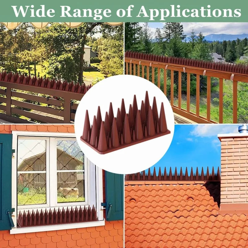 Plastic Bird Deterrent Spikes Anti-Climb Anti-Pigeon Cat Proof Set for Outdoor Roof Fence Ledge Guard Garden Humane Pest Control