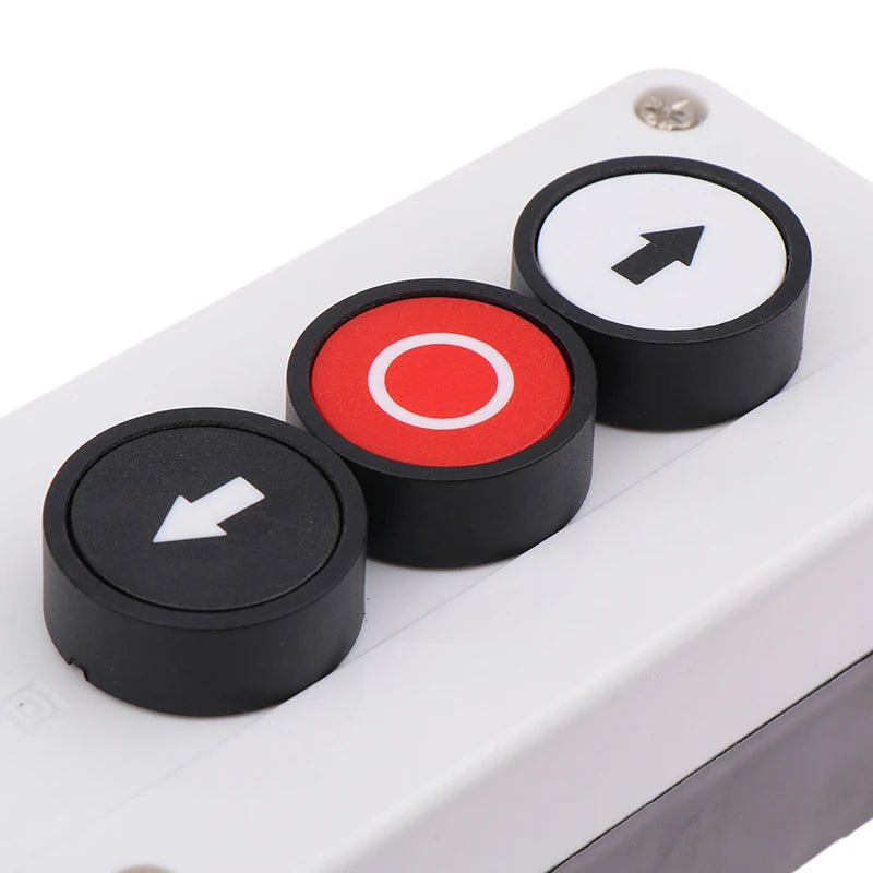 Emergency Stop Industrial Control Button Box with Arrow Symbol CNC Start Stop Self-Sealing Waterproof Button Switch