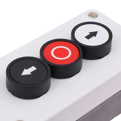 Emergency Stop Industrial Control Button Box with Arrow Symbol CNC Start Stop Self-Sealing Waterproof Button Switch