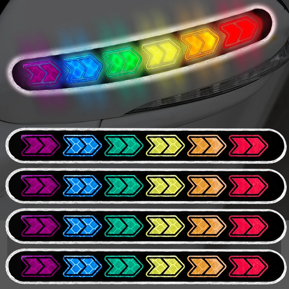 Car Reflective Mirror Safety Warning Stickers – Adhesive Reflective Tape for Auto Decor & DIY Styling (2pcs)