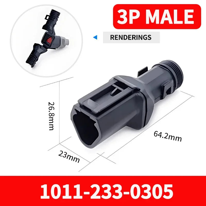 2-12P DT Connector Male Female Tail Clip Set 1011-235-0405 with Corrugated Pipe Harness Protective Sheath