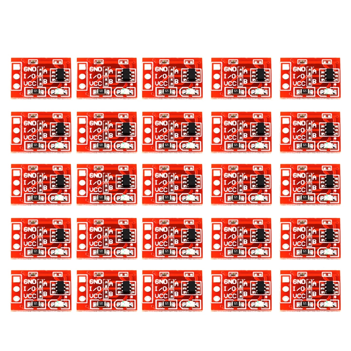 20Pcs TTP223 Touch Button Modular Self-Locking Micro Capacitive Switch Red Single Capacitive Switch 2.5V-5.5V Electrical Equipme