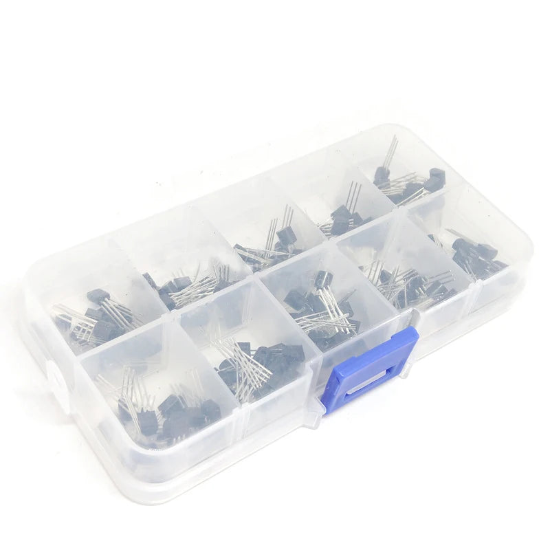 TO-92 Transistor Assortment Kit – BC337, BC327, 2N2222, 2N2907, 2N3904, 2N3906, S8050, S8550, A1015, C1815