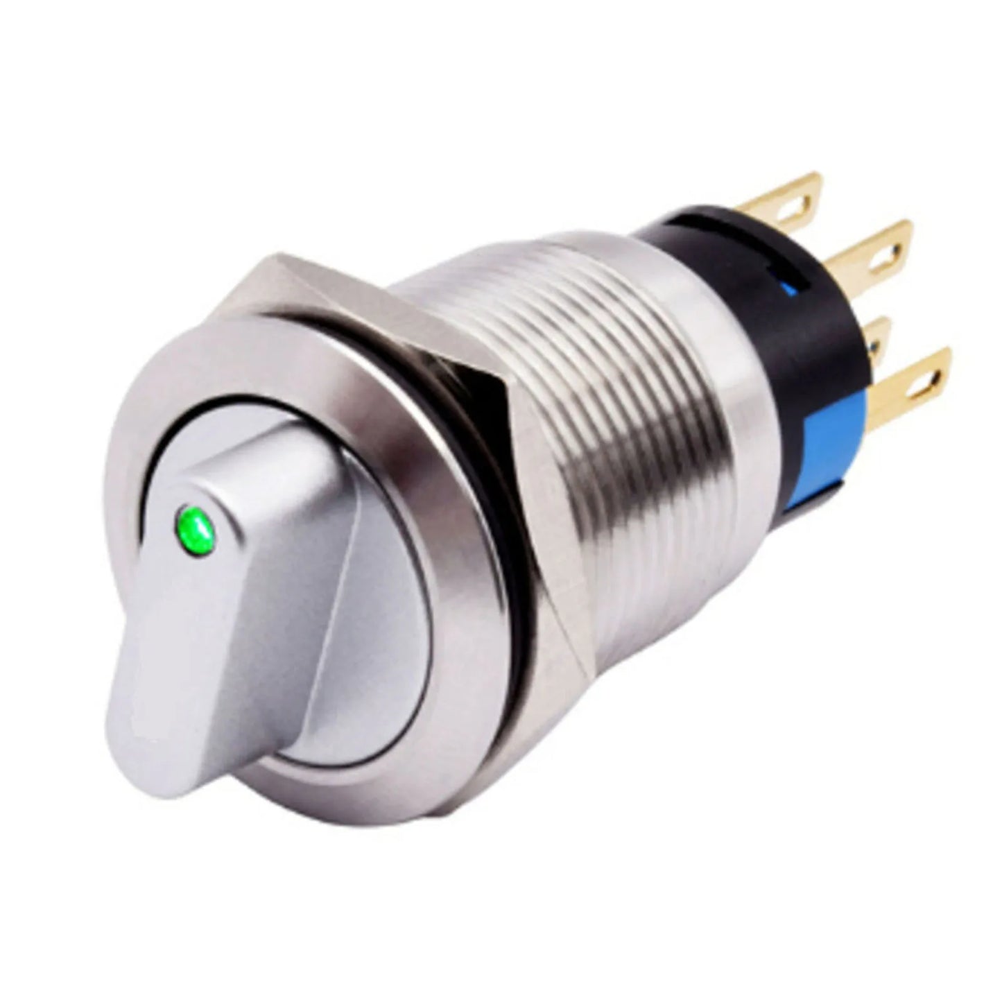 Momentary Rotary Push Button Switch 19mm 3 Position 2NO2NC 36V Waterproof IP66 Rated Stainless Steel 304 Construction