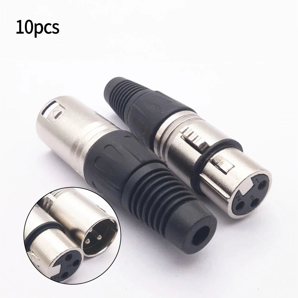 10 Pairs/PCS XLR DMX 3 Pin Audio Microphone Cable Connectors 10pcs Male + 10pcs Female MIC Snake Plug Cable Adapters 8 Options
