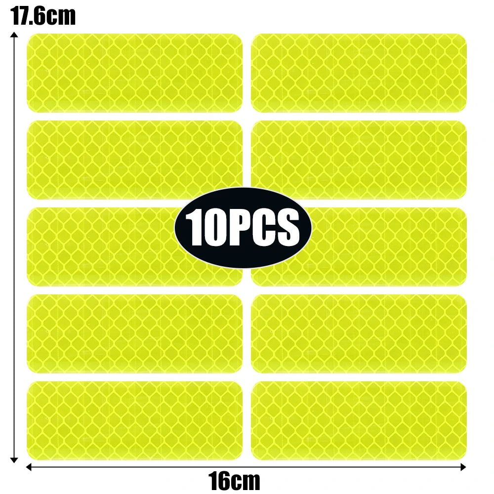 Car Bumper Reflective Sticker Strip – Auto Safety Warning Reflector Tape for Exterior & Interior (10pcs)