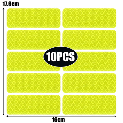Car Bumper Reflective Sticker Strip – Auto Safety Warning Reflector Tape for Exterior & Interior (10pcs)
