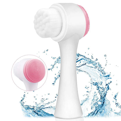 3D Silicone Facial Cleanser Double Sided Face Brush for Massage