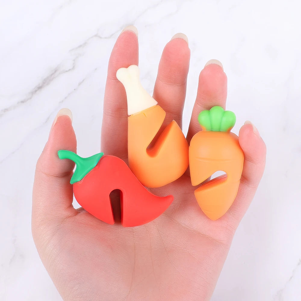 3/1pcs Silicone Fake Chili for Pot Lid Clips Anti-Overflow Stopper Kitchen Boiled Heat-resistant Pot CoverLifter Anti-spill Rack