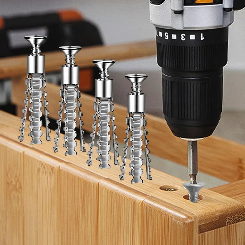 100/10Set Expansion Pipe for Hollow Walls Tile Drywall Anchors with Screw Self Tapping Screw Drilling Plug Expansion Bolt Tools