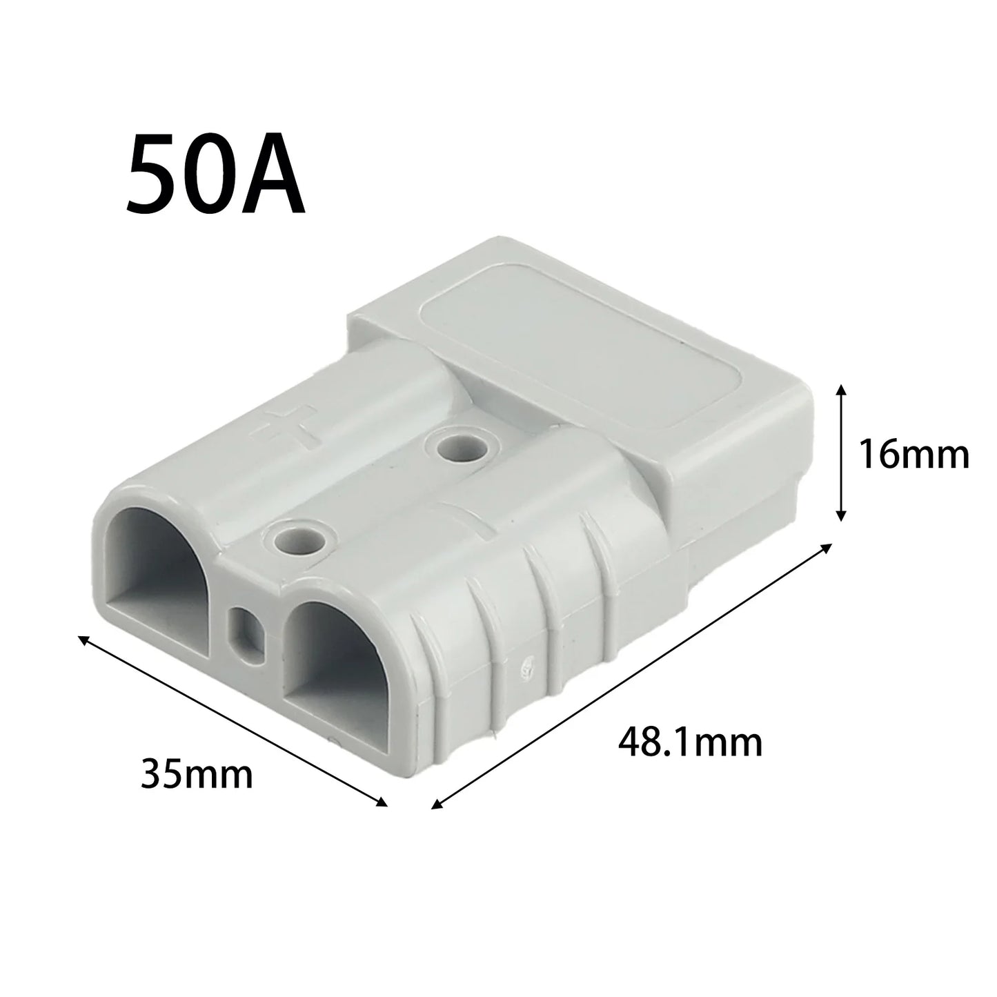 50A Anderson Plug Connector 600V Grey Red Straight Plug for Solar Cable, Ships Yachts RVs, 6AWG